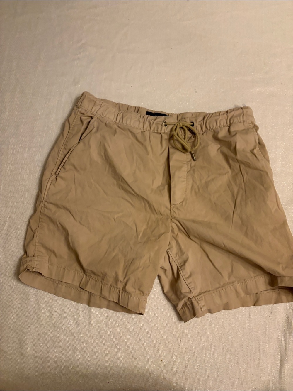 American Eagle Outfitters Khaki Drawstring Hybrid Shorts